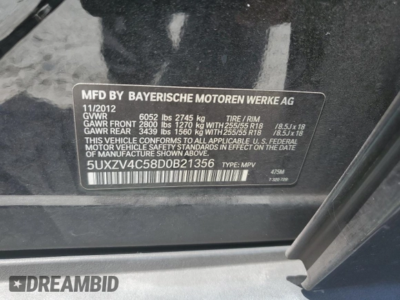 2013 BMW X5 xDrive35i z VIN 5UXZV4C58D0B21356, wystawiony jako Copart lot #54872375 z przebiegiem 113 825 mil mil oraz Szkoda całkowita • Salvage title. Historia ofert i sprzedaży dostępna na DreamBid. Obrazek 13.