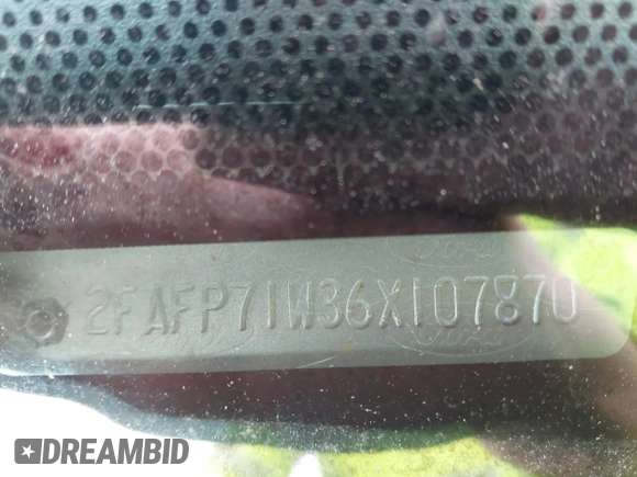 2006 Ford Police Interceptor с VIN 2FAFP71W36X107870, выставлен на аукционе IAAI как лот 42061587 с пробегом Не указан миль и . История ставок и продаж доступна на DreamBid. Изображение 9.