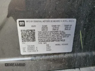 2023 Chevrolet Equinox LT with VIN 3GNAXKEG8PS167413, listed as a Copart auction lot 54424035 with 65,250 mi miles and Clean Title. Bid and sale history available at DreamBid. Image 13.