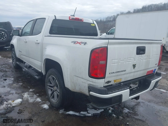 2021 Chevrolet Colorado 4WD Work Truck with VIN 1GCGTBEN5M1291133, listed as a IAAI auction lot 41562636 with 102,721 mi miles. Bid and sale history available at carsss.com. Image 3.