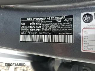 2017 Mercedes-Benz E-Class E 300 Luxury with VIN WDDZF4JB5HA287571, listed as a Copart auction lot 50838315 with 50,488 mi miles and Salvage Title. Bid and sale history available at carsss.com. Image 12.