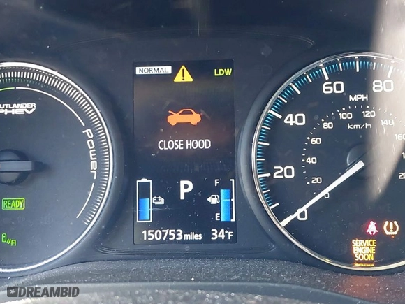 2018 Mitsubishi Outlander PHEV SEL with VIN JA4J24A56JZ040509, listed as a IAAI auction lot 41293973 with 150753 miles. Bid and sale history available at carsss.com. Image 15.
