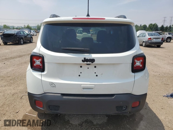 2020 Jeep Renegade Latitude with VIN ZACNJABB2LPL25025, listed as a Copart auction lot 59745345 with 76,988 mi miles and Non repairable. Bid and sale history available at DreamBid. Image 6.