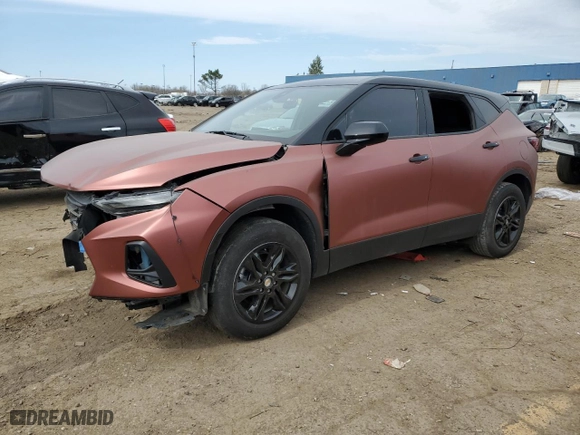 2021 Chevrolet Blazer LT with VIN 3GNKBCRS6MS570213, listed as a Copart auction lot 52900305 with 24,238 mi miles and Clean Title. Bid and sale history available at carsss.com. Image 1.