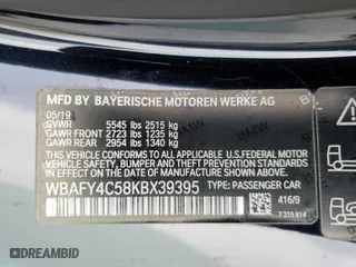 2019 BMW 8 Series M850i xDrive with VIN WBAFY4C58KBX39395, listed as a Copart auction lot 74088834 with 27,413 mi miles and Salvage Title. Bid and sale history available at carsss.com. Image 14.