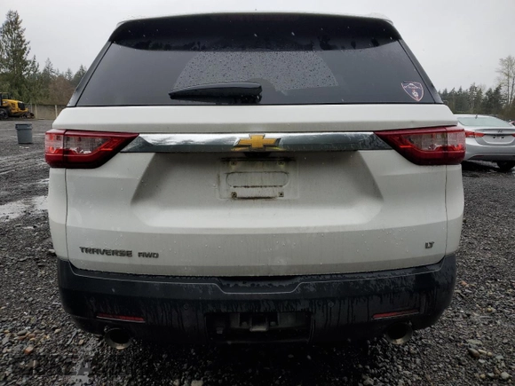 2018 Chevrolet Traverse LT Leather with VIN 1GNEVHKW8JJ277960, listed as a Copart auction lot 51632035 with 121,346 mi miles and Salvage Title. Bid and sale history available at carsss.com. Image 6.