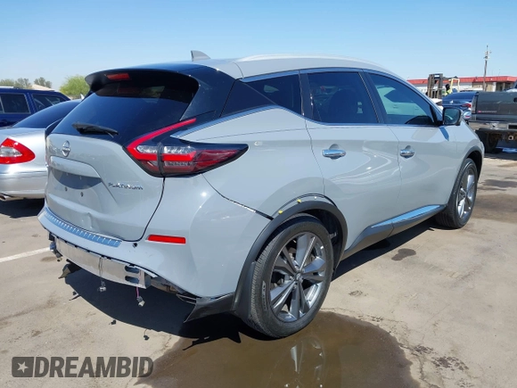 2023 Nissan Murano Platinum with VIN 5N1AZ2DJ6PC104036, listed as a IAAI auction lot 42008473 with 25,463 mi miles and . Bid and sale history available at DreamBid. Image 4.