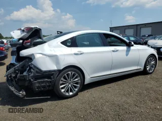 2017 Genesis G80 3.8L with VIN KMHGN4JE6HU180487, listed as a Copart auction lot 61892375 with 150,397 mi miles and Salvage title. Bid and sale history available at DreamBid. Image 3.