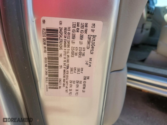 2007 Chrysler Town & Country LWB Touring with VIN 2A4GP54L27R243945, listed as a Copart auction lot 55979604 with 129,754 mi miles and Clean Title. Bid and sale history available at carsss.com. Image 13.