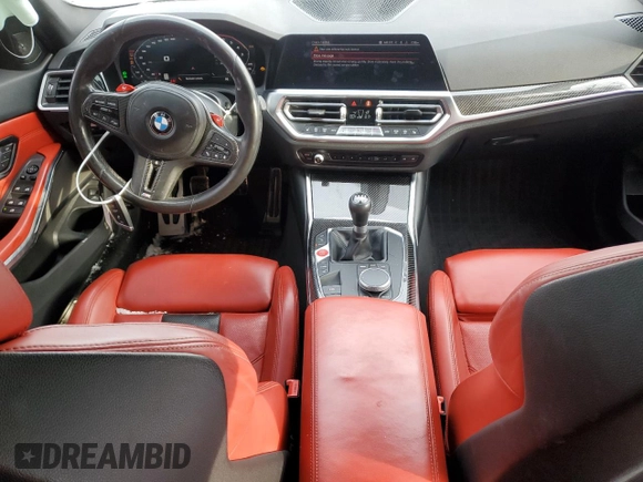 2021 BMW M3 with VIN WBS53AY01MFL20155, listed as a Copart auction lot 88773105 with 48,612 mi miles and Salvage Title. Bid and sale history available at carsss.com. Image 8.