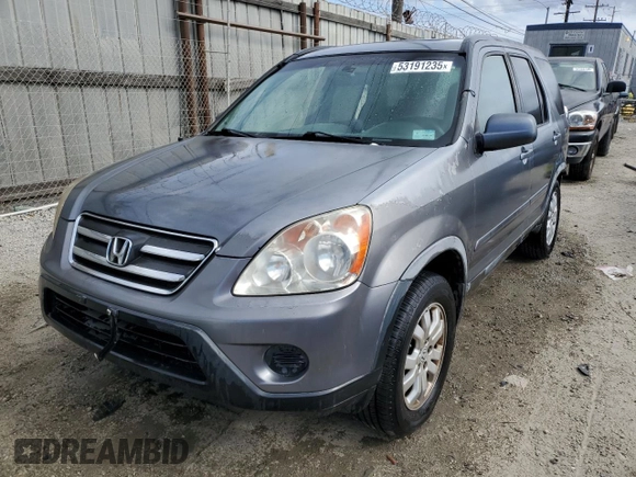 2005 Honda CR-V EX SE with VIN JHLRD78905C009216, listed as a Copart auction lot 53191235 with Not Provided miles and Clean Title. Bid and sale history available at carsss.com. Image 5.