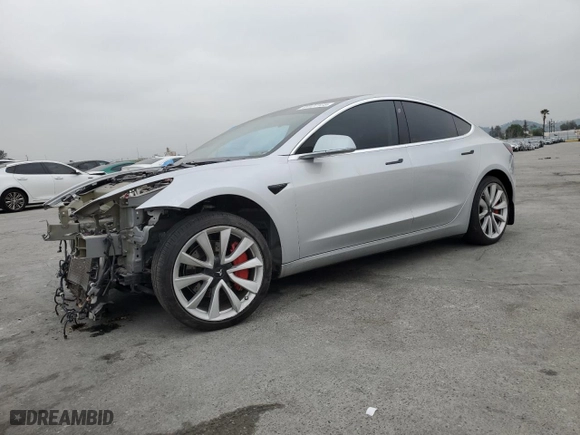 2018 Tesla Model 3 Long Range Battery with VIN 5YJ3E1EA8JF007870, listed as a Copart auction lot 49127125 with 101,075 mi miles and Salvage Title. Bid and sale history available at carsss.com. Image 1.
