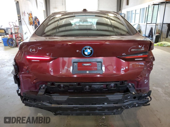 2023 BMW i4 eDrive35 with VIN WBY43AW08PFP74962, listed as a Copart auction lot 65729953 with 1,250 mi miles. Bid and sale history available at carsss.com. Image 6.