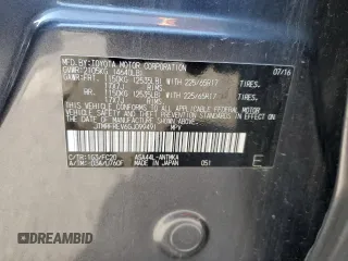 2016 Toyota RAV4 XLE with VIN JTMRFREV6GJ099491, listed as a Copart auction lot 56194465 with 92,587 mi miles and Salvage title. Bid and sale history available at DreamBid. Image 12.