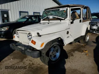 2002 Jeep Wrangler Sahara with VIN 1J4FA59S42P707938, listed as a Copart auction lot 81139774 with 168,338 mi miles and Salvage Title. Bid and sale history available at carsss.com. Image 1.