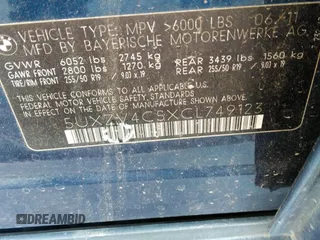 2012 BMW X5 35i с VIN 5UXZV4C5XCL749123, выставлен на аукционе IAAI как лот 41749728 с пробегом 124 193 миль миль и . История ставок и продаж доступна на DreamBid. Изображение 9.
