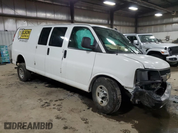 2017 Chevrolet Express Cargo Van with VIN 1GCZGHFG4H1123926, listed as a Copart auction lot 45306405 with 0 mi miles and Salvage Title. Bid and sale history available at carsss.com. Image 4.