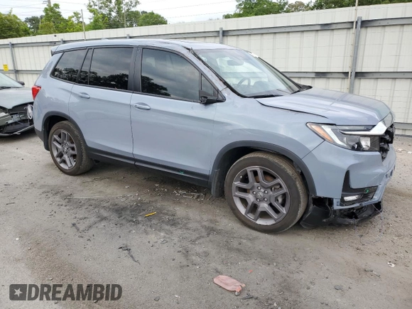 2022 Honda Passport EX-L z VIN 5FNYF7H51NB004450, wystawiony jako Copart lot #54874325 z przebiegiem 33 453 mil mil oraz Szkoda całkowita • Salvage title. Historia ofert i sprzedaży dostępna na DreamBid. Obrazek 4.