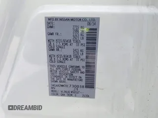 2014 Nissan Pathfinder SL with VIN 5N1AR2MM7EC730038, listed as a IAAI auction lot 41978849 with 150,816 mi miles. Bid and sale history available at carsss.com. Image 9.