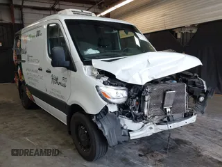 2023 Mercedes-Benz Sprinter Cargo Cargo with VIN W1Y40BHY5PT157048, listed as a IAAI auction lot 40339280 with 33,725 mi miles and . Bid and sale history available at carsss.com. Image 1.