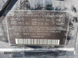 2011 Hyundai Sonata Limited with VIN 5NPEC4AC7BH090105, listed as a IAAI auction lot 42121960 with 172,608 mi miles and . Bid and sale history available at DreamBid. Image 9.