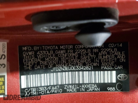 2014 Toyota Prius Two with VIN JTDZN3EU0E3342821, listed as a Copart auction lot 52625935 with 123,674 mi miles and Salvage title. Bid and sale history available at DreamBid. Image 13.