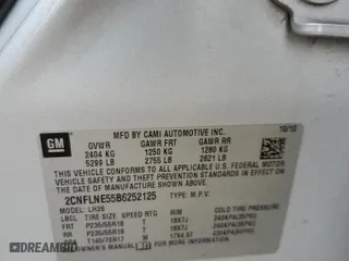 2011 Chevrolet Equinox LT w/2LT with VIN 2CNFLNE55B6252125, listed as a Copart auction lot 52956085 with 100,110 mi miles and Salvage Title. Bid and sale history available at carsss.com. Image 15.