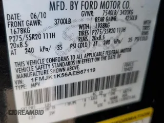 2010 Ford Expedition Max Limited with VIN 1FMJK1K56AEB67119, listed as a Copart auction lot 76674694 with 90,774 mi miles and Salvage Title. Bid and sale history available at DreamBid. Image 13.