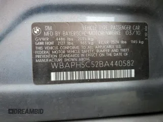 2011 BMW 3 Series 328i with VIN WBAPH5C52BA440582, listed as a Copart auction lot 50029845 with 138,785 mi miles and Salvage Title. Bid and sale history available at carsss.com. Image 12.