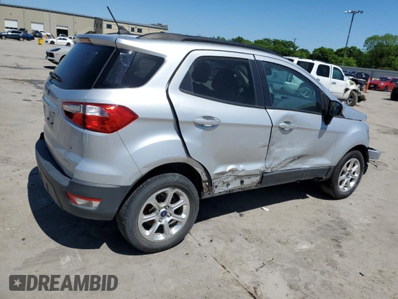 2020 Ford EcoSport SE z VIN MAJ3S2GE0LC394354, wystawiony jako Copart lot #53514755 z przebiegiem Nie podano mil oraz Szkoda całkowita • Salvage title. Historia ofert i sprzedaży dostępna na DreamBid. Obrazek 3.