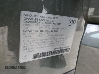 2020 Audi Q3 S line Premium with VIN WA1DECF38L1076385, listed as a Copart auction lot 47289355 with 67,536 mi miles and Non repairable. Bid and sale history available at DreamBid. Image 13.
