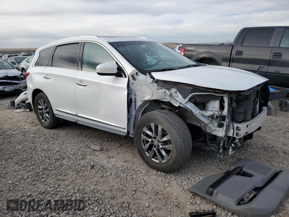 2013 Infiniti JX35 with VIN 5N1AL0MM4DC350935, listed as a Copart auction lot 82236654 with 87,241 mi miles and Salvage Title. Bid and sale history available at carsss.com. Image 4.