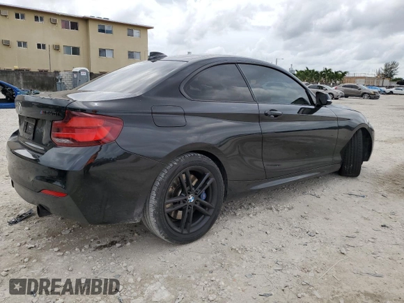 2021 BMW 2 Series M240i with VIN WBA2J5C09M7H38505, listed as a Copart auction lot 72758454 with 23,360 mi miles and Salvage Title. Bid and sale history available at carsss.com. Image 3.