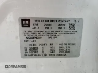 2017 Buick Encore Preferred with VIN KL4CJESB7HB098301, listed as a Copart auction lot 50862455 with 87,071 mi miles and Salvage Title. Bid and sale history available at carsss.com. Image 14.