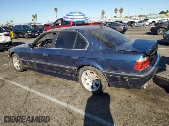 2001 BMW 7 Series 740i with VIN WBAGG83441DN88645, listed as a Copart auction lot 81618074 with Not provided miles and Clean title. Bid and sale history available at DreamBid. Image 2.
