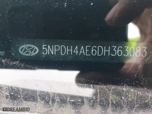 2013 Hyundai Elantra GLS with VIN 5NPDH4AE6DH363083, listed as a IAAI auction lot 41512838 with 69,789 mi miles. Bid and sale history available at carsss.com. Image 14.