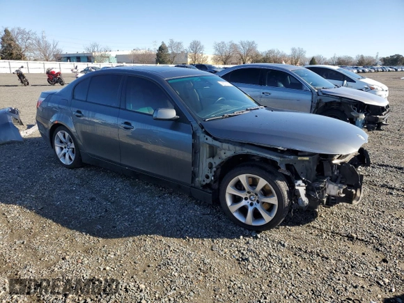 2007 BMW 5 Series 550i with VIN WBANB53547CP05748, listed as a Copart auction lot 43579165 with 117,230 mi miles and Salvage Title. Bid and sale history available at DreamBid. Image 4.