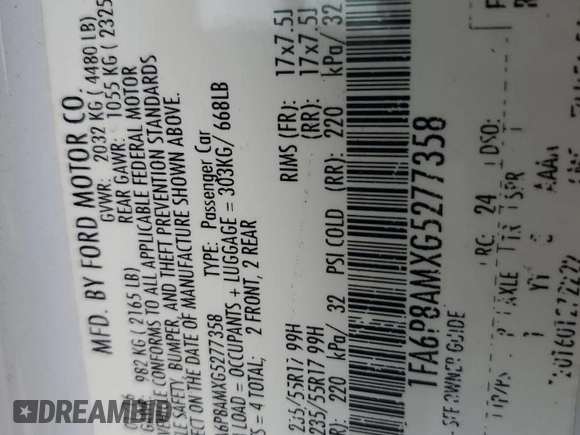2016 Ford Mustang V6 z VIN 1FA6P8AMXG5277358, wystawiony jako Copart lot #56191815 z przebiegiem 128 200 mil mil oraz Szkoda całkowita • Salvage title. Historia ofert i sprzedaży dostępna na DreamBid. Obrazek 12.