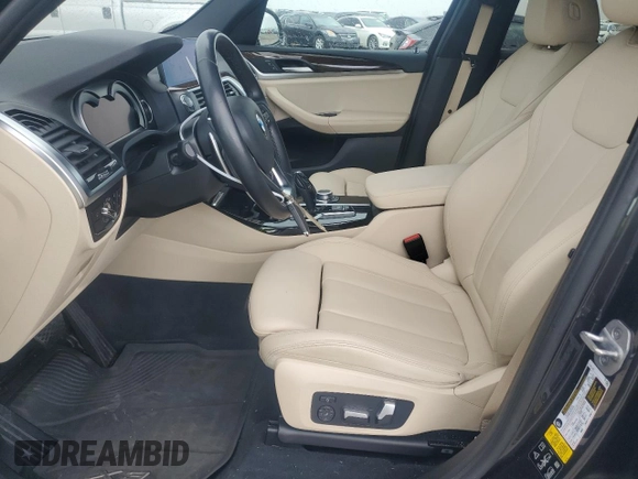 2021 BMW X3 xDrive30i with VIN 5UXTY5C09M9E29882, listed as a Copart auction lot 51461695 with 43,807 mi miles and Salvage Title. Bid and sale history available at DreamBid. Image 7.