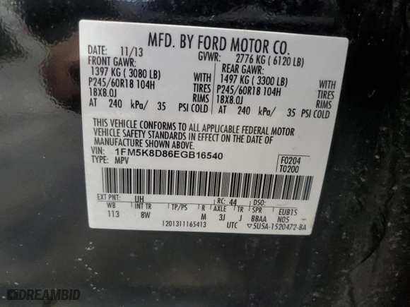 2014 Ford Explorer XLT with VIN 1FM5K8D86EGB16540, listed as a Copart auction lot 51292045 with 136,645 mi miles and Salvage Title. Bid and sale history available at carsss.com. Image 15.