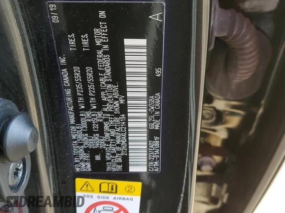2020 Lexus RX 350 with VIN 2T2HZMDAXLC214194, listed as a Copart auction lot 51588505 with 60,132 mi miles and Clean Title. Bid and sale history available at DreamBid. Image 12.