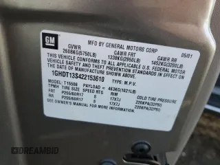 2002 Oldsmobile Bravada z VIN 1GHDT13S422153610, wystawiony jako Copart lot #85975214 z przebiegiem 66 111 mil mil oraz Szkoda całkowita • Salvage title. Historia ofert i sprzedaży dostępna na DreamBid. Obrazek 14.