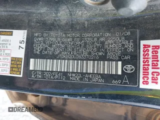 2008 Toyota Prius z VIN JTDKB20U283370216, wystawiony jako IAAI lot #42464811 z przebiegiem 201 670 mil mil oraz . Historia ofert i sprzedaży dostępna na DreamBid. Obrazek 9.