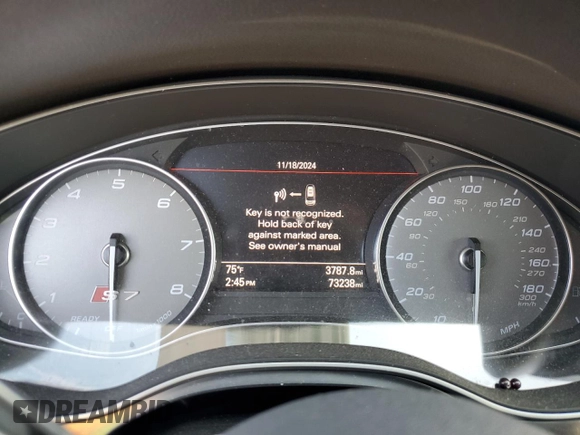 2018 Audi S7 Prestige z VIN WAU2FAFCXJN039744, wystawiony jako Copart lot #81291564 z przebiegiem 73 238 mil mil oraz Szkoda całkowita • Salvage title. Historia ofert i sprzedaży dostępna na DreamBid. Obrazek 9.