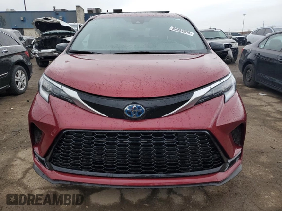 2022 Toyota Sienna XSE z VIN 5TDXSKFC6NS045485, wystawiony jako Copart lot #86983854 z przebiegiem 59 393 mil mil oraz Nie do naprawy • Non repairable. Historia ofert i sprzedaży dostępna na DreamBid. Obrazek 5.