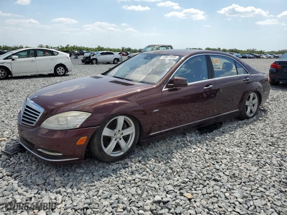 2012 Mercedes-Benz S-Class S 550 with VIN WDDNG7DB9CA439191, listed as a Copart auction lot 53827915 with 0 mi miles and Clean Title. Bid and sale history available at carsss.com. Image 1.