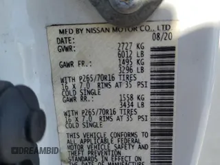 2020 Nissan Frontier S with VIN 1N6ED0CE7LN708977, listed as a Copart auction lot 49546945 with 135,649 mi miles and Salvage title. Bid and sale history available at DreamBid. Image 12.