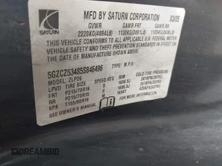 2005 Saturn VUE z VIN 5GZCZ53485S846496, wystawiony jako IAAI lot #42361592 z przebiegiem 202 662 mil mil oraz . Historia ofert i sprzedaży dostępna na DreamBid. Obrazek 9.