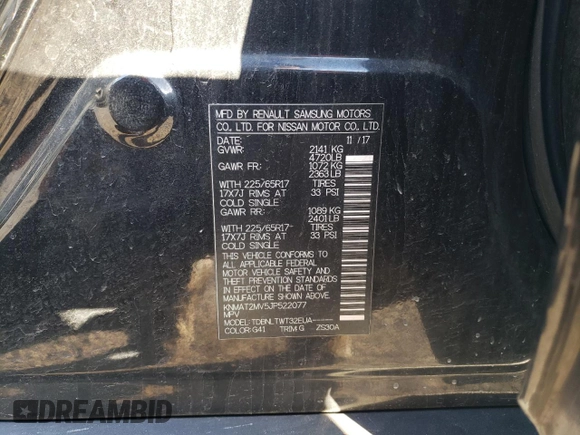 2018 Nissan Rogue SV with VIN KNMAT2MV5JP522077, listed as a Copart auction lot 53533195 with 85,162 mi miles and Salvage Title. Bid and sale history available at carsss.com. Image 13.