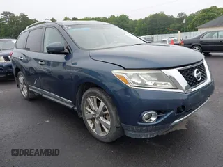 2014 Nissan Pathfinder Platinum with VIN 5N1AR2MM2EC605206, listed as a IAAI auction lot 42367312 with 136,820 mi miles and . Bid and sale history available at DreamBid. Image 1.